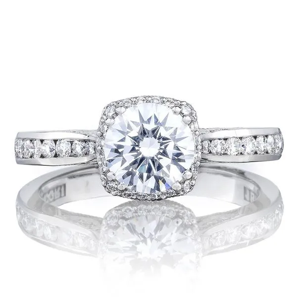 Round with Cushion Bloom Engagement Ring Aires Jewelers Morris Plains, NJ