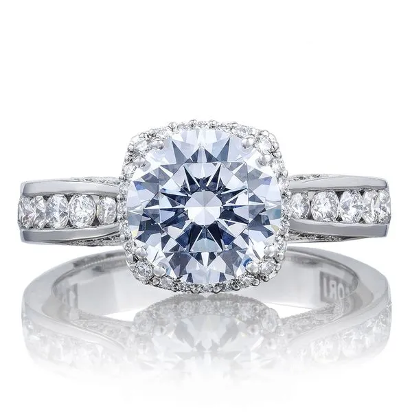 Round with Cushion Bloom Engagement Ring Aires Jewelers Morris Plains, NJ