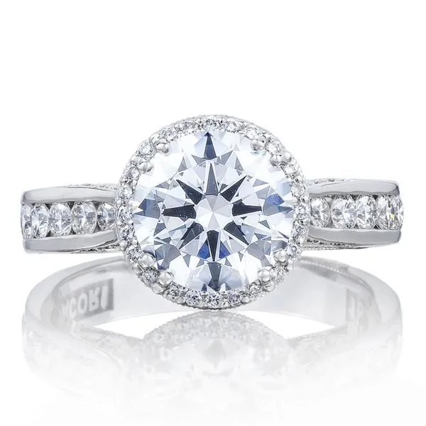 Round with Cushion Bloom Engagement Ring Aires Jewelers Morris Plains, NJ
