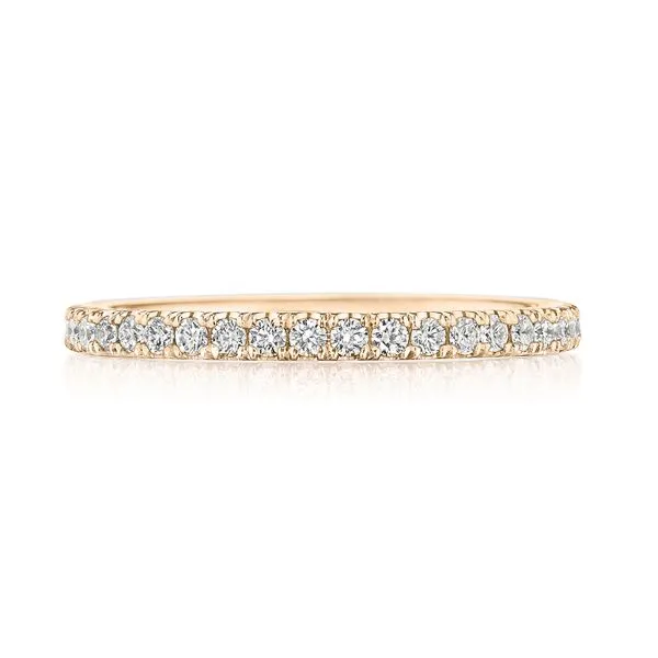 French Pavé Diamond Wedding Band - 2mm Aires Jewelers Morris Plains, NJ