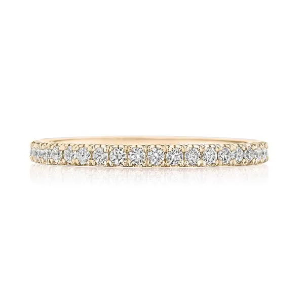French Pavé Diamond Wedding Band - 2mm Aires Jewelers Morris Plains, NJ