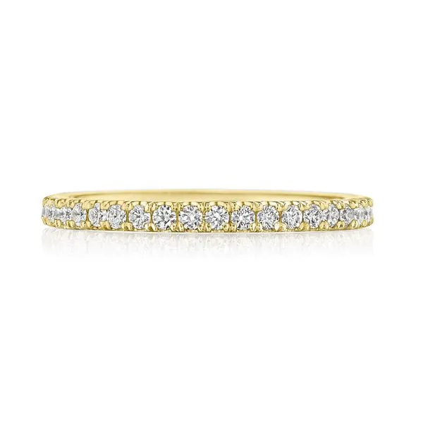 French Pavé Diamond Wedding Band - 2mm Aires Jewelers Morris Plains, NJ