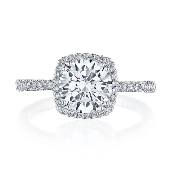 Round with Cushion Bloom Engagement Ring Aires Jewelers Morris Plains, NJ