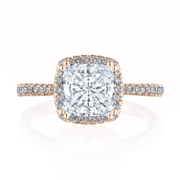 Princess with Cushion Bloom Engagement Ring Aires Jewelers Morris Plains, NJ