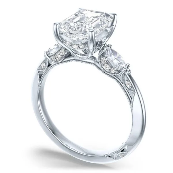 Emerald 3-Stone Engagement Ring Aires Jewelers Morris Plains, NJ