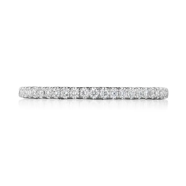 French Pavé Diamond Wedding Band Aires Jewelers Morris Plains, NJ