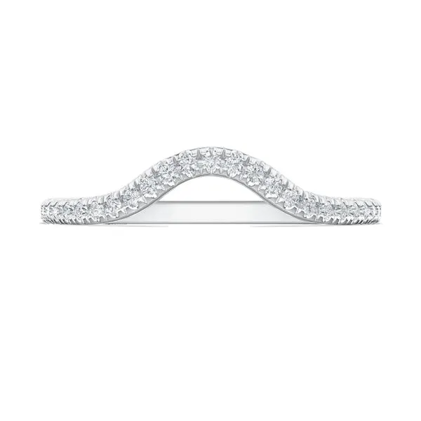 French Pavé Diamond Contour Wedding Band Aires Jewelers Morris Plains, NJ