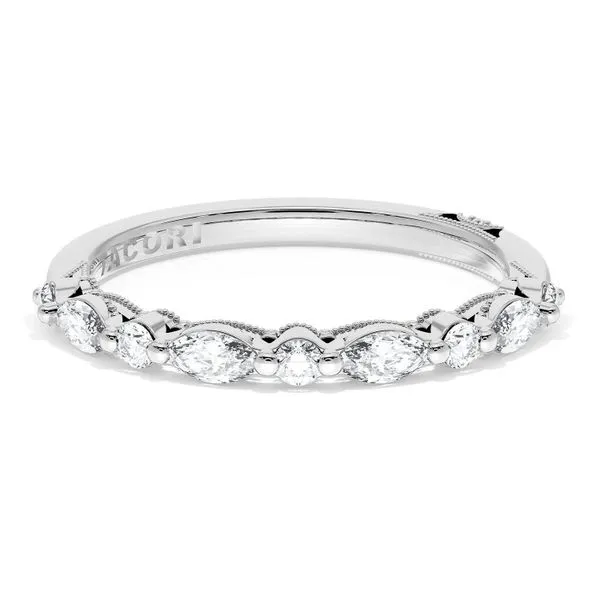 Marquise and Round Diamond Wedding Band, 2.20mm Aires Jewelers Morris Plains, NJ
