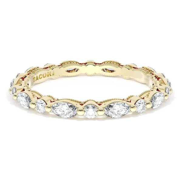 Marquise and Round Diamond Wedding Band, 2.20mm Aires Jewelers Morris Plains, NJ