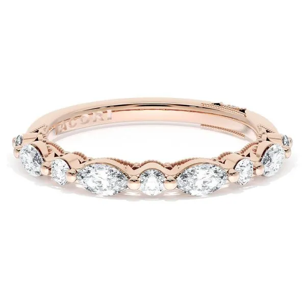 Marquise and Round Diamond Wedding Band, 2.80mm Aires Jewelers Morris Plains, NJ