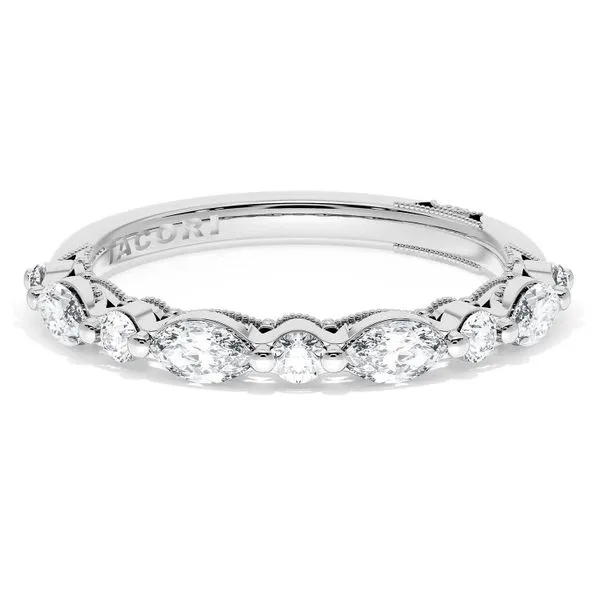 Marquise and Round Diamond Wedding Band, 2.80mm Aires Jewelers Morris Plains, NJ