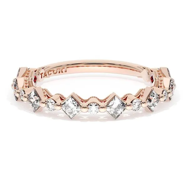 Carré and Round Diamond Wedding Band, 3.70mm Aires Jewelers Morris Plains, NJ