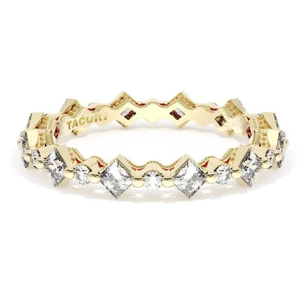 Carré and Round Diamond Wedding Band, 3.70mm Aires Jewelers Morris Plains, NJ