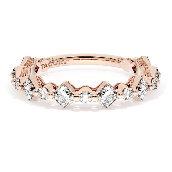 Carré and Round Diamond Wedding Band, 4.00mm Aires Jewelers Morris Plains, NJ