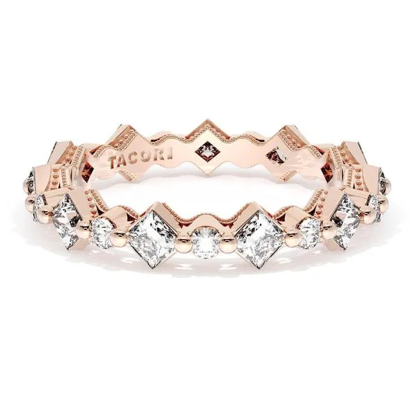 Carré and Round Diamond Wedding Band, 4.00mm Aires Jewelers Morris Plains, NJ