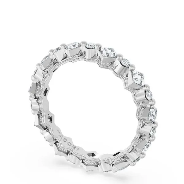 Carré and Round Diamond Wedding Band, 4.00mm Aires Jewelers Morris Plains, NJ