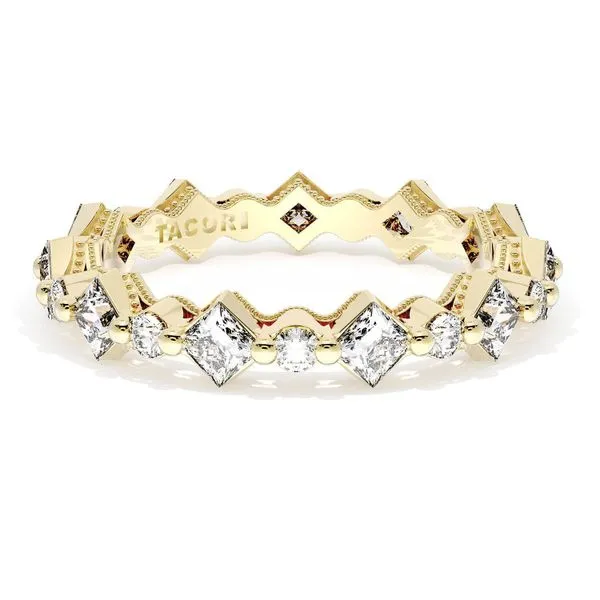 Carré and Round Diamond Wedding Band, 4.00mm Aires Jewelers Morris Plains, NJ