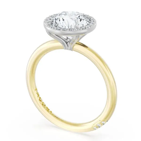 Round Bloom Two-Tone Engagement Ring Aires Jewelers Morris Plains, NJ