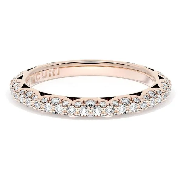 Pavé Diamond Wedding Band, 2.4mm Aires Jewelers Morris Plains, NJ