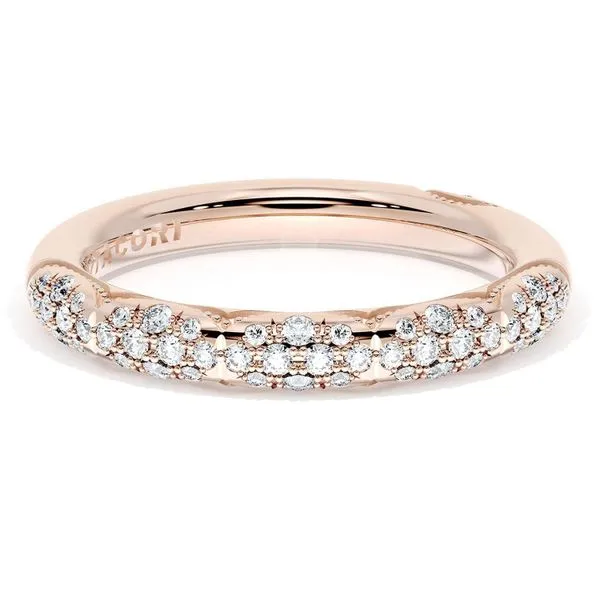 French Pavé Diamond Wedding Band, 3mm Aires Jewelers Morris Plains, NJ