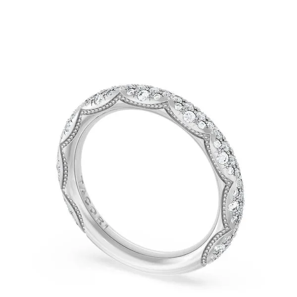 French Pavé Diamond Wedding Band, 3mm Aires Jewelers Morris Plains, NJ