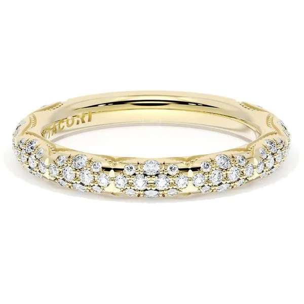 French Pavé Diamond Wedding Band, 3mm Aires Jewelers Morris Plains, NJ