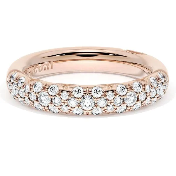 French Pavé Diamond Wedding Band, 4mm Aires Jewelers Morris Plains, NJ