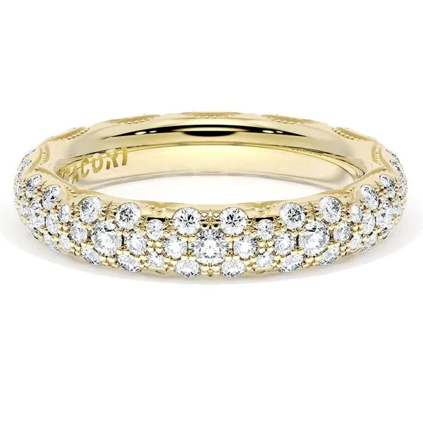 French Pavé Diamond Wedding Band, 4mm Aires Jewelers Morris Plains, NJ