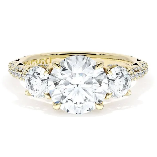 Round 3-Stone Engagement Ring Aires Jewelers Morris Plains, NJ