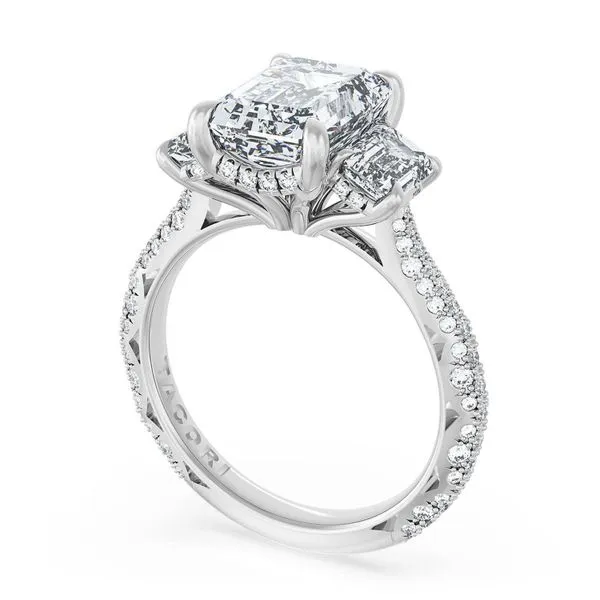 Emerald 3-Stone Engagement Ring Aires Jewelers Morris Plains, NJ