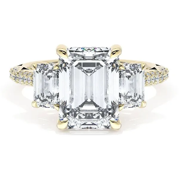 Emerald 3-Stone Engagement Ring Aires Jewelers Morris Plains, NJ