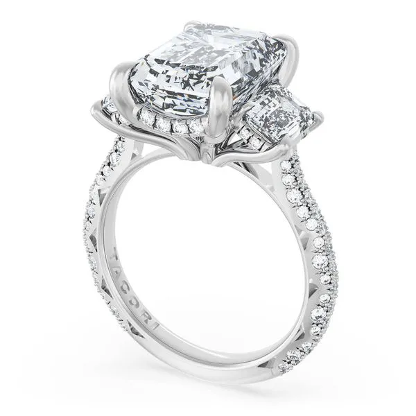 Emerald 3-Stone Engagement Ring Aires Jewelers Morris Plains, NJ