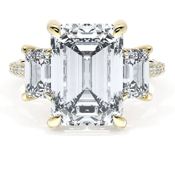 Emerald 3-Stone Engagement Ring Aires Jewelers Morris Plains, NJ