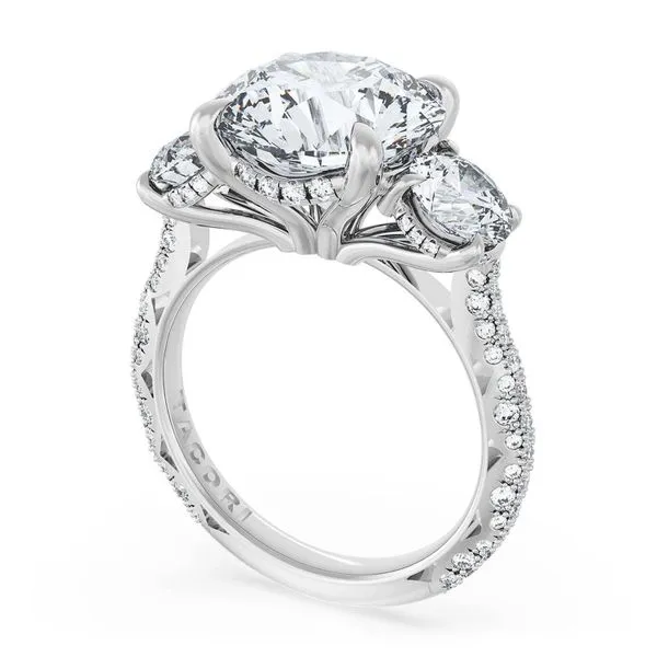 Round 3-Stone Engagement Ring Aires Jewelers Morris Plains, NJ