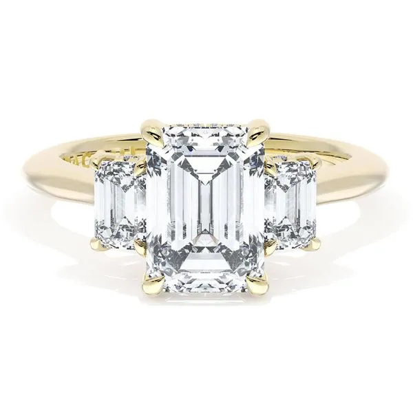 Emerald 3-Stone Engagement Ring Aires Jewelers Morris Plains, NJ