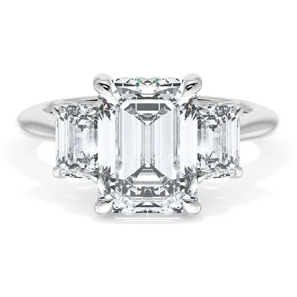 Emerald 3-Stone Engagement Ring Aires Jewelers Morris Plains, NJ