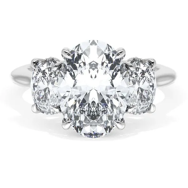 Oval 3-Stone Engagement Ring Aires Jewelers Morris Plains, NJ