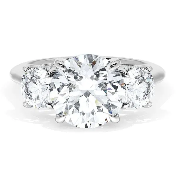 Round 3-Stone Engagement Ring Aires Jewelers Morris Plains, NJ