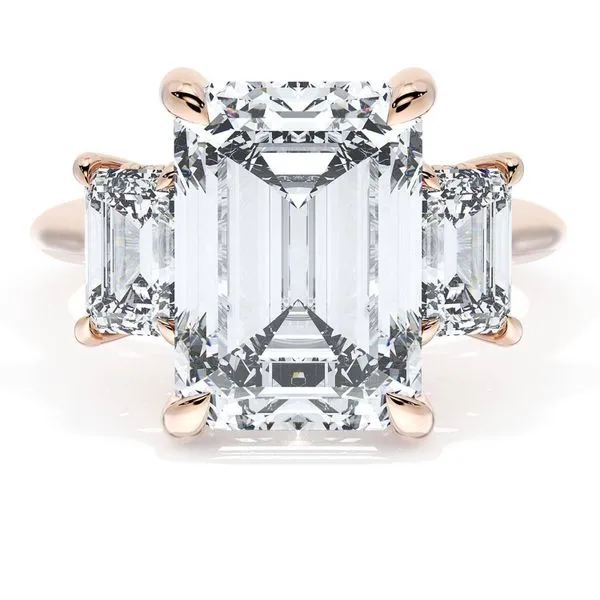 Emerald 3-Stone Engagement Ring Aires Jewelers Morris Plains, NJ