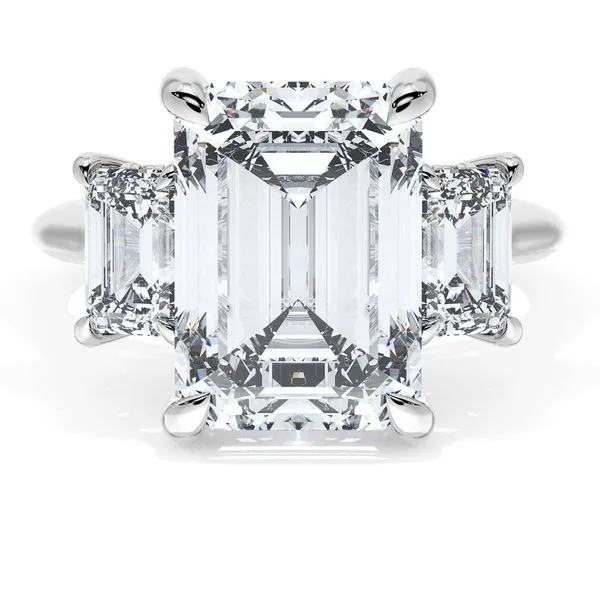 Emerald 3-Stone Engagement Ring Aires Jewelers Morris Plains, NJ