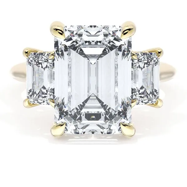 Emerald 3-Stone Engagement Ring Aires Jewelers Morris Plains, NJ