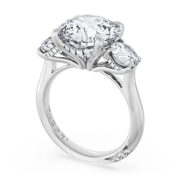 Round 3-Stone Engagement Ring Aires Jewelers Morris Plains, NJ