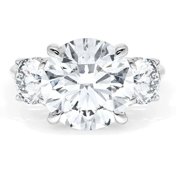 Round 3-Stone Engagement Ring Aires Jewelers Morris Plains, NJ