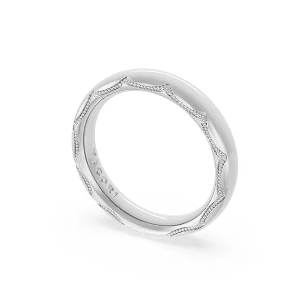 High Polish Wedding Band in 18kt White Gold Aires Jewelers Morris Plains, NJ