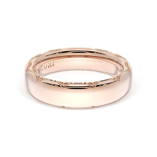 High Polish Wedding Band in 18kt Rose Gold Aires Jewelers Morris Plains, NJ