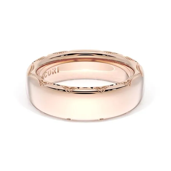 High Polish Wedding Band in 18kt Rose Gold Aires Jewelers Morris Plains, NJ