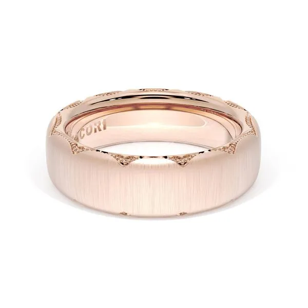 Satin Finish Wedding Band in 18kt Rose Gold Aires Jewelers Morris Plains, NJ