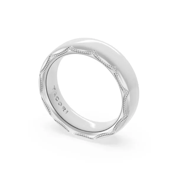 High Polish Wedding Band in 18kt White Gold Aires Jewelers Morris Plains, NJ