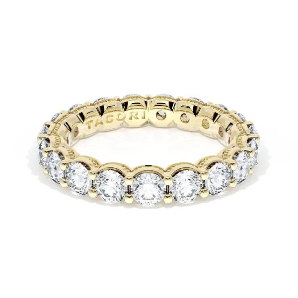 Round Cut Diamond Eternity Band in 18kt Yellow Gold Aires Jewelers Morris Plains, NJ