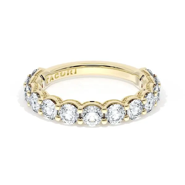 Round Cut Diamond Eternity Band in 18kt Yellow Gold Aires Jewelers Morris Plains, NJ
